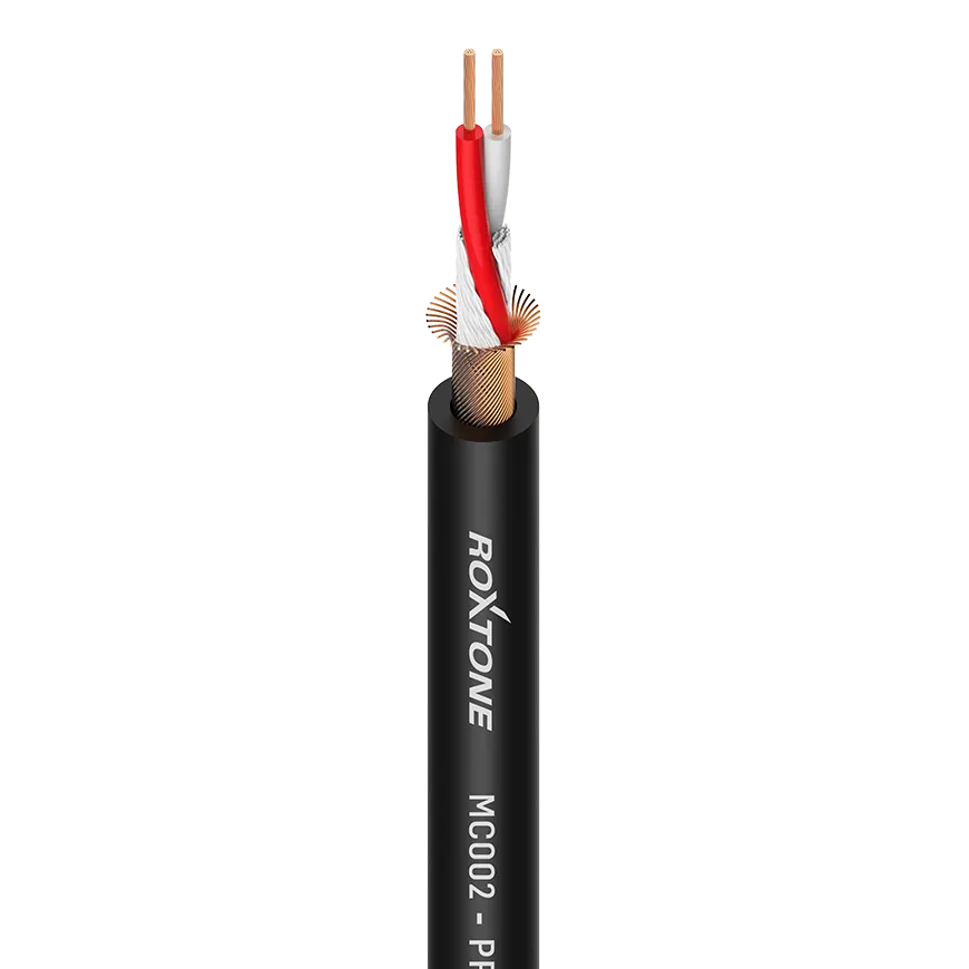 Rollo de 100 mts Cable balanceado 2x0.22mm2 negro MC002-100m