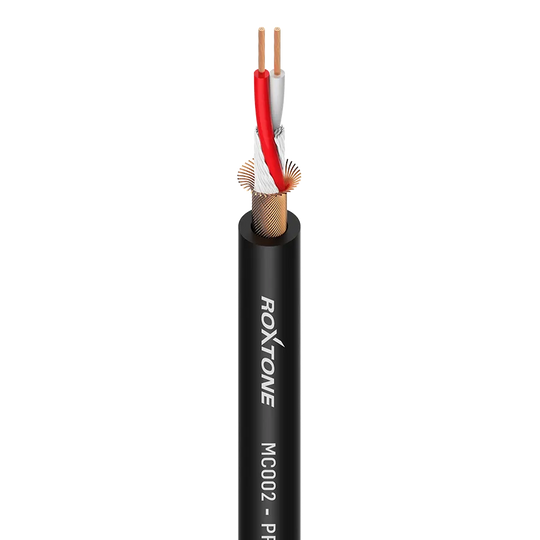 Rollo de 100 mts Cable balanceado 2x0.22mm2 negro MC002-100m