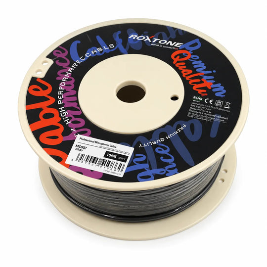 Rollo de 100 mts Cable balanceado 2x0.22mm2 negro MC002-100m