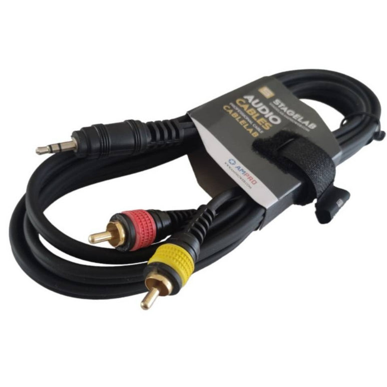 Cable 2 Mts. Mini Plug A Doble RCA CLM-MPRCA2