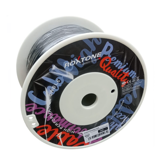 Rollo de 100 mts Cable balanceado 2x0.5mm2 negro MC022-100m