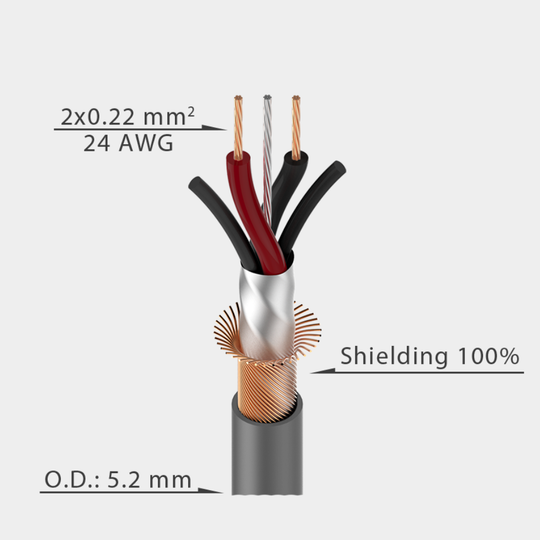 Rollo de 100 mts Cable DMX 2x0.22mm2 azul DMX001-100m