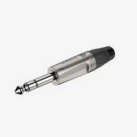 Conector plug stereo de 6,3mm, carcasa niquelada RJ3P-NN