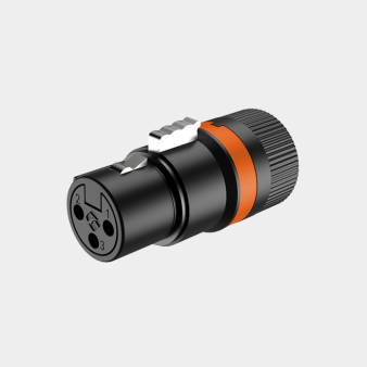 Conector XLR hembra giratorio Corto negro