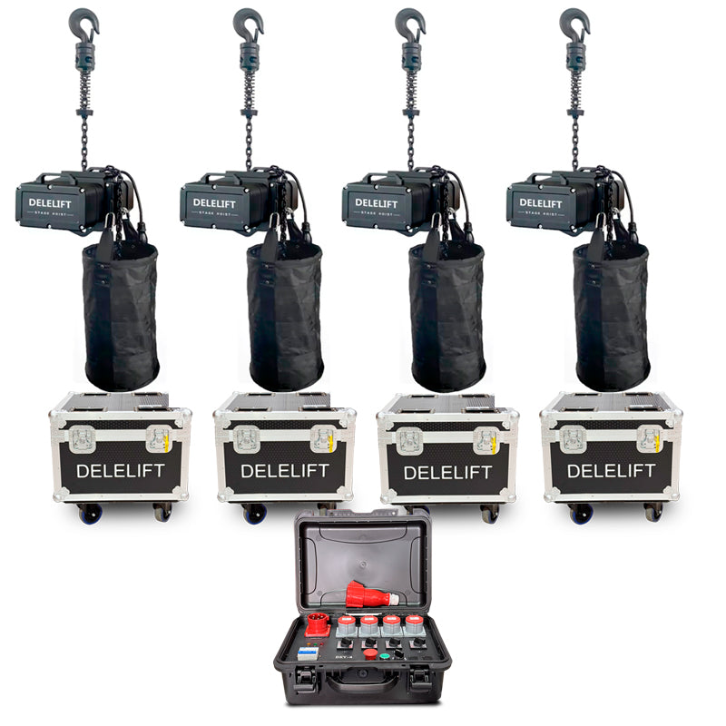Kit* 4 Motores Eléctricos Doble Freno IP66 + Controlador 4 vías DELEFIT