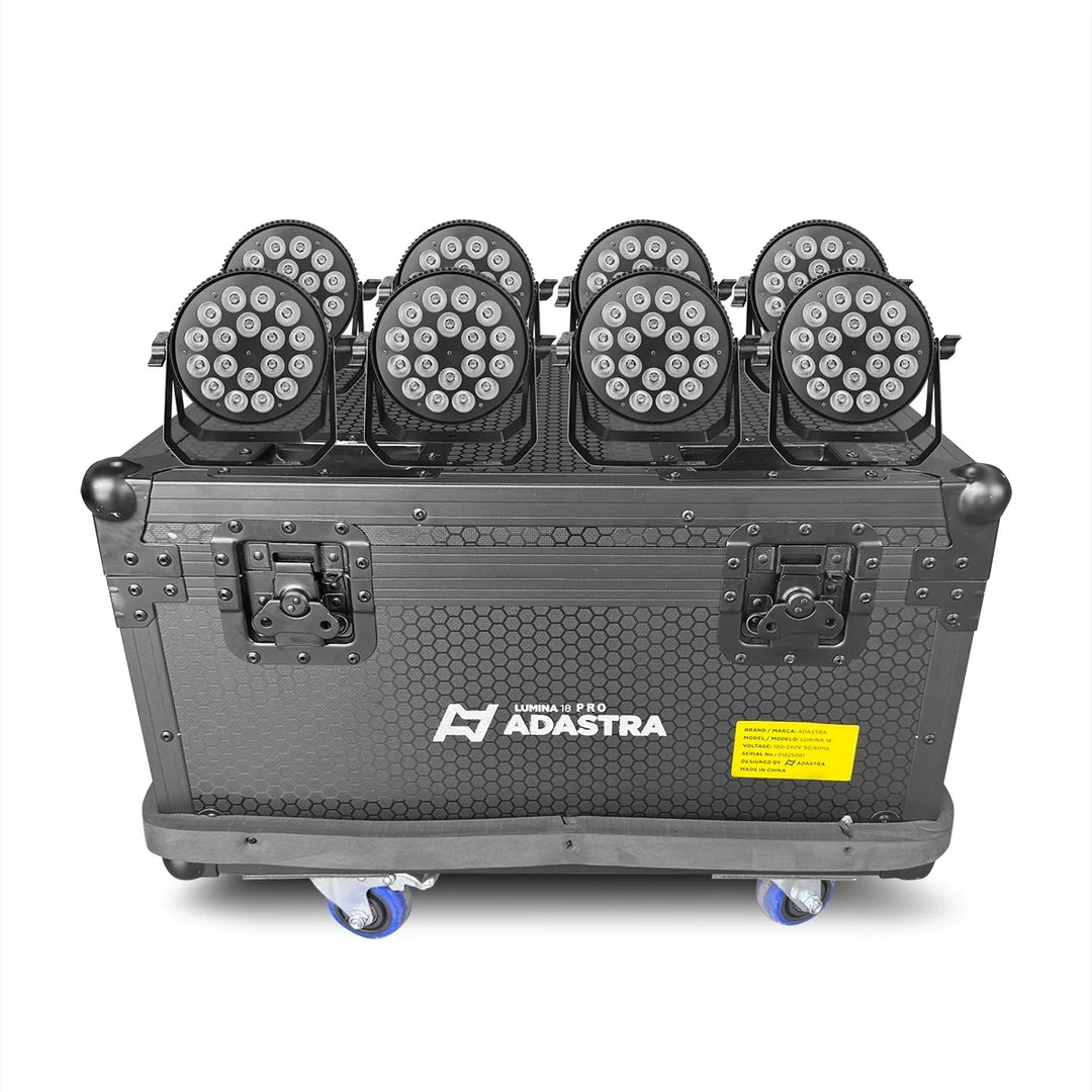KIT * 8 PAR LED LUMINA PRO 18x12 RGBW+A+UV
